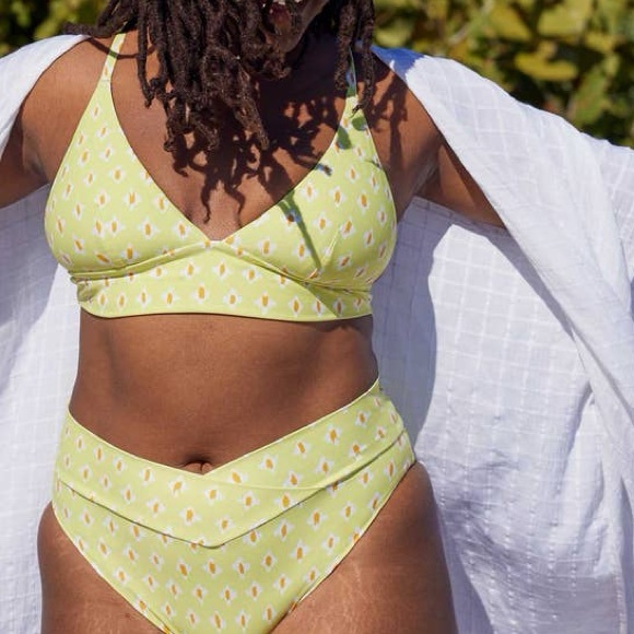 aerie Other - Aerie Bikini Set Yellow Patterned Boho Western Crossover Colorful Summer Swim